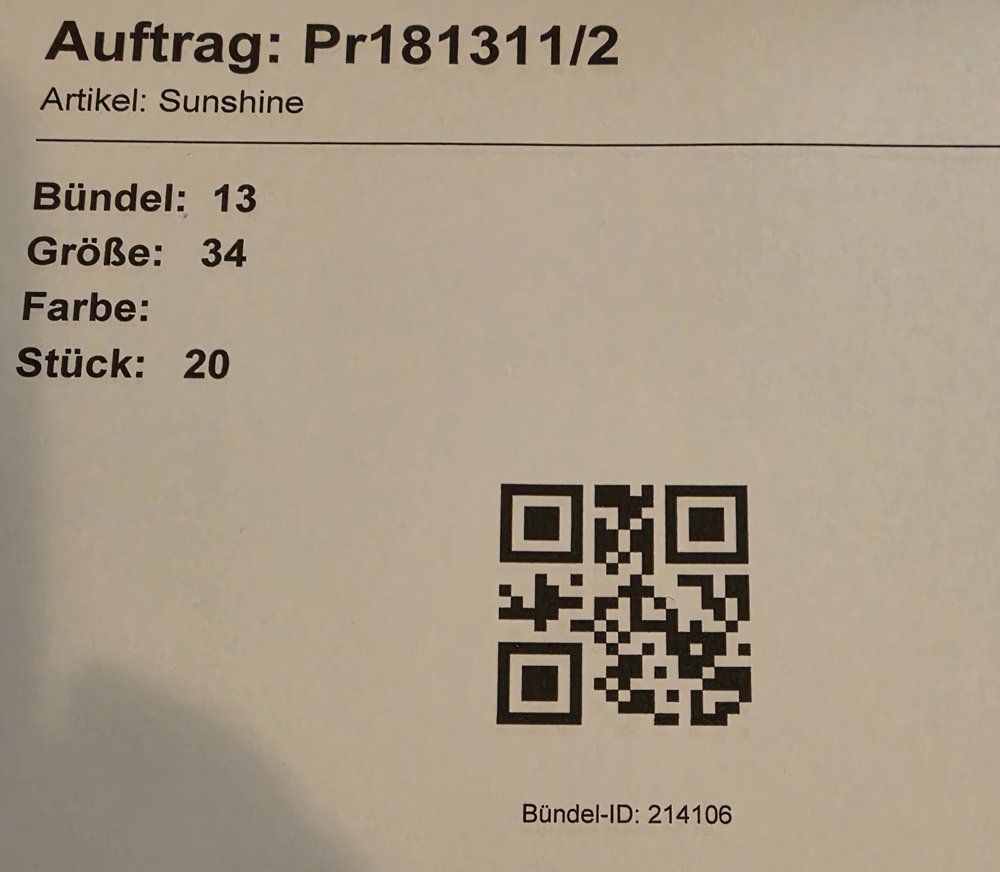 Gedruckte Bündelkarte mit QR-Code